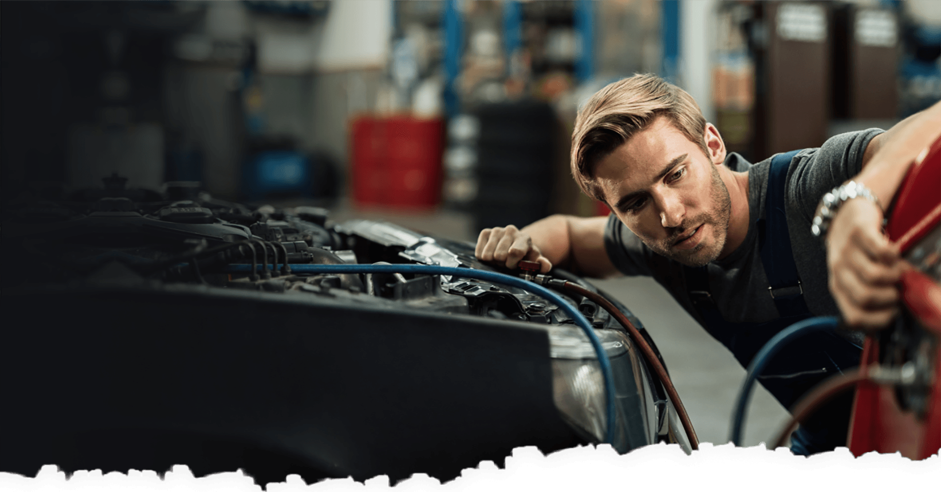 Auto Shop Media technician hero background